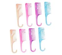 FRCOLOR 8pezzi Pettine Denti Larghi con Manico Pettine Coda Curva per Styling dei Capelli Ricci Districante per Capelli Bagnati o Asciutti per Lunghi Spessi e Parrucche