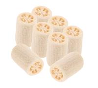 FRCOLOR 8pezzi Spugna da Doccia in Luffa Naturale Dischetti Esfolianti per Corpo Cucina Scrubber per Schiena per Pulizia e Massaggio Rilassante