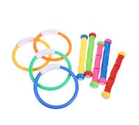 FRCOLOR 9 Giocattoli Immersione per Colori Vivaci Sicuri Bordi Estivo per Piscina Anelli e Bastoncini Subacquei per Divertimento e Apprendimento