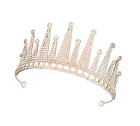 FRCOLOR Accessorio Per a Diademi Fiori Nozze Corone Barocche in Strass Di Sirena Giarrettiere Per Le Spose Nuziale Fascia Per La Sposa Lega Di Zinco Golden