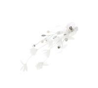 FRCOLOR Accessorio per Chioma Sposa Bianco in Lega, Leggero e Comodo da Indossare, Elegante Spilla Fiore per Cerimonie e Matrimoni