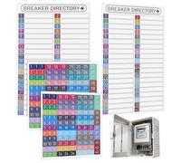 FRCOLOR Adesivi Numerati per Quadro Elettrico 2 Set in Pvc Impermeabili | Porte di Centro Carico e Fusibili, Spazi Vuoti da Scrivere, Adesione Forte per DIY e Gestione Circuiti