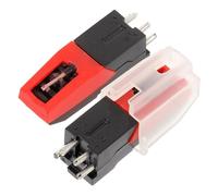 FRCOLOR Ago Stilo Sostitutivo Punta in Metallo e Cappuccio ABS, Set da 2 Pezzi Adatto a Fonografi e Lettori di Vinili