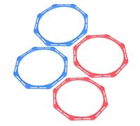 FRCOLOR Anelli di Agilità Ottagonali per Allenamento Calcio e Basket, Set 4 Pezzi in Plastica Pp Resistente, Cerchi Portatili 40 Cm per Esercizi di velocità e Coordinazione