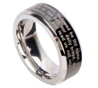 FRCOLOR Anello Della Bibbia In Acciaio Inossidabile Con Croce Anello Ortodosso Da Preghiera Uomo Argento Uomo Anello Da Matrimonio Cattolico Fede Anello In Argento Sterling Anelli
