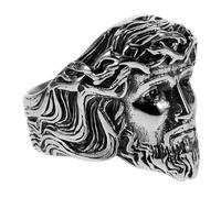 FRCOLOR Anello in Acciaio Inossidabile Con Signore Anelli Per Uomini Moda Gruppo Musicale Dito L'anello Crocifisso Classico Nozze Ctr Band Religiosa Retrò Silver