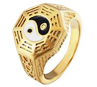 FRCOLOR Anello in acciaio Tai Titanio gioielli cinesi anello bagua anelli da alla moda suona gli uomini Gioielli da anelli vintage da Acciaio al titanio D'oro