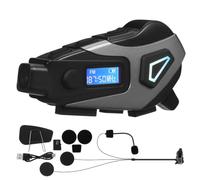 FRCOLOR Auricolare Moto Wireless Modello K per Casco, Abs, Versione 5.4, Batteria 1200mah, Memoria 32 Gb, Connessione Wi-fi, per Casco da Motociclista, Uomo e Donna