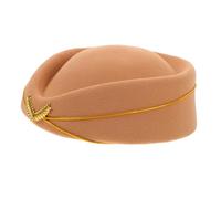 FRCOLOR Berretto da Assistente Volo per Cappello da Stewardess Sintetica Morbida e Confortevole Accessorio per Costume e Cosplay da Taglia Colore Cammello
