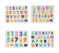 FRCOLOR Blocchi Educativi in Puzzle Lettere e Numeri Colorati Gioco di Riconoscimento Alfabeto e Incastri per Apprendimento Precoce e Coordinazione Occhio-mano