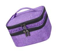 FRCOLOR Borsa Organizer Doppia Per Essenze e Smalti Compatta e Leggera Per Viaggi e Manicure Con Base Rimovibile e Chiusura Sicura Elegante