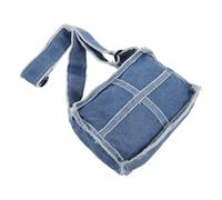 FRCOLOR Borsa Tracolla in Denim Retrò da Donna Mini e Compatta Organizzata e Resistente per Uscite Quotidiane e Viaggi Stile Vintage Blu