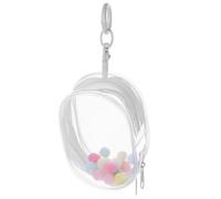 FRCOLOR Borsa Trasparente PVC per con Portachiavi Trasparenza per Figurine Accesso Facile con Doppia Cerniera Design Rotondo