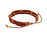FRCOLOR Bracciale in Pelle Punk Vintage Lavorato Maglia Decorazione Unisex Adatto Marrone Regolabile