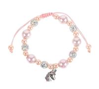 FRCOLOR Braccialetto da Donna Regolabile Perline Lisce e Ciondolo Unicorno in Lega Rosa, Piccolo Bracciale Decorativo Resistente per Occasioni Formali e Informali