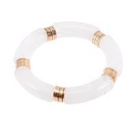 FRCOLOR Braccialetto Gioielli Per Ragazze Bracciale Di Fascino Vintage Braccialette Di Braccialetti Bracciali Da Donna Braccialetti Per Ragazze Bracciale Femminile Acrilico Bianca