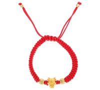 FRCOLOR Braccialetto in Lega di Alluminio e Corda Intrecciata Rosso Drago Accessorio alla Moda e Comodo come Bracciale di Protezione per Due