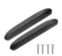 FRCOLOR Bracciolo in Cuoio e Spugna per Sedia Girevole Nero, Supporto per Braccia Allungabile, Cuscino Imbottito per Persone Anziane e Lavoratori su Sedia a Rotelle