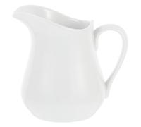 FRCOLOR Bricco per Latte in Ceramica Bianca da 450ml con Beccuccio Appuntito, Resistente a Deformazioni, per Buffet e Barbecue in Cucina