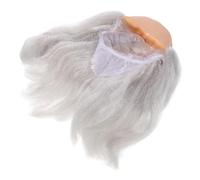 FRCOLOR Calva Bianca Costume Halloween Accessorio per Feste Unisex Corta e Fluffy per Ruolo Nonno per Costumi Spaventosi e Tematiche Diverse