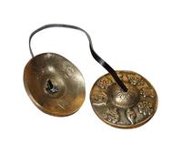 FRCOLOR Campanelli Tingsha in Rame Nepalese per Meditazione Piatti Resistenti con Suono Chiaro e Strumento Percussione Buddista per Yoga e Purificazione Spirituale