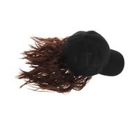 FRCOLOR Cappello Parrucca Corto Riccio Berretto Baseball Capelli Sintetici Parrucca Castana Stile Bobo Cappello da Pesca Extension Cuffia per Parrucche Donna