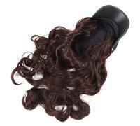 FRCOLOR Cappello Parrucca Donna One-piece con Riccioli Lunghi e Ricci Naturali Fascia Integrata Design Realistico e Resistente Colore Marrone Scuro