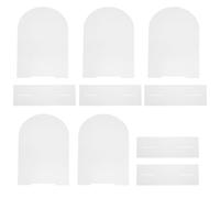 FRCOLOR Cartelli in Acrilico Trasparente 5 Pezzi per Matrimoni, Segnaposto Nome Riutilizzabili, Porta Numeri da Tavolo Base Stabile per Decorazione da Tavola Elegante