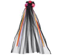 FRCOLOR Cerchietto Halloween Rosse Accessorio Per Feste Di Halloween Copricapo Elegante Per Costumi Da Sposa Cadavere e Temi Dark Decorazione Per Donne e Ragazze
