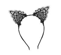 FRCOLOR Cerchietto Orecchie Di Gatto Pizzo Per Feste Accessorio Per Natale e Halloween Design Adorabile e Alla Moda Per Donne e Ragazze