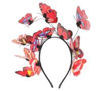 FRCOLOR Cerchietto per Chioma Sposa Farfalla Rossa, Leggero e Confortevole, Design Romantico Ispirato al Paesaggio per Matrimoni All'aperto e Feste