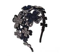 FRCOLOR Cerchietto Per Con Cristalli E Strass Imbottito Grigio Per Un Look Elegante