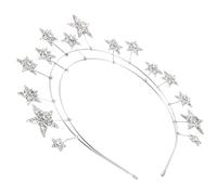 FRCOLOR Cerchietto Per Per Compleanno Matrimonio Spettacolo Cerchietto Per in Lega Bianca Stella Strass