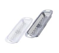 FRCOLOR Cestello di Scolo Retrattile Regolabile per Lavello da Cucina in Pp, Set 2 Pezzi Scolapiatti e Portafrutta Foro per Appendere, Adatto a Lavelli Standard e Organizzazione Cucina