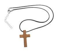 FRCOLOR Collana Ciondolo Crocifisso in Legno di Ulivo, Gioielli Cristiani Unisex per Battesimo e Uso Quotidiano, Collana Croce da Donna e Uomo per Festa di Natale e Cerimonie Religiose