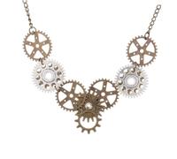 FRCOLOR Collana Ciondolo Steam Gear Vintage in Stile Steampunk Accessori per Collo Eleganti da Donna Gioielli Creativi per Occasioni Speciali come Feste e Cene