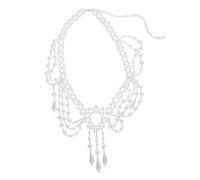 FRCOLOR Collana Di Perle Finte Da Donna Accessori Per Tea Party Collane Catena Decorazioni Per Collo Per Matrimoni e Feste Di Principesse