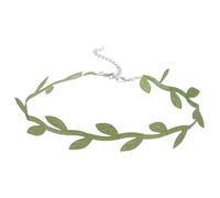 FRCOLOR Collana Donna Corta con Pendente Foglia Verde in Poliestere Choker Elegante e Creativo per Ragazze e Donne Adatta Ogni Stile e Occasione