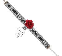 FRCOLOR Collana Finitura Lucida in Plastica e Tessuto Teschio Girocollo Stile Gothic Punk Accessorio Halloween e Mantenimento del Colore per Donna e Ragazza la Vita Quotidiana