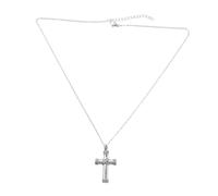 FRCOLOR Collana Urna etichetta animale domestico catene ciondolo crocifisso Ciondolo pet gioielli per la cremazione delle ceneri gioielli da cremazione per uomo Acciaio al titanio Silver