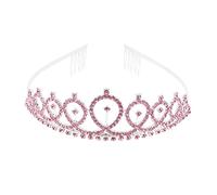 FRCOLOR con pettine di strass elegant lux rhinestone matrimonio nuziale copricapo floreale strass dorati corone da sposa in lega di zinco in lega di zinco rosa