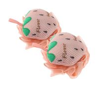 FRCOLOR Confezione Da 2 Spugne Da Bagno Esfolianti A Forma Di Fragola Per Lo Scrub Del Corpo Pouf in Rete Con Funzione Massaggio Per Casa Hotel Viaggi