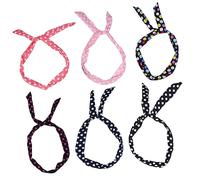 FRCOLOR Confezione Da 6 Fasce Per Da Donna Con Fiocco Stampa A Pois Comode E Accessori Per Feste Balli Cerimonie Festival Colori Casuali