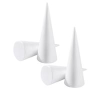 FRCOLOR Coni di Schiuma Bianco 4 Pezzi per Decorazione Tavoli e Progetti Creativi, Altezza 25cm, Materiale Leggero per Artigianato Fai da Te