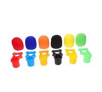 FRCOLOR Copri Microfono Riduce Rumore Set 18 Pezzi in Spugna e Anelli Antiscivolo in Silicone Facile da Installare e Rimuovere, per Performance e Ktv