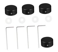 FRCOLOR Copri Pedale con Protezione Completa Nero in Lega di Alluminio e Pad Interno in Gomma, Set da 4 Effetto Chitarra per Pedali Effetto Chitarra