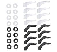 FRCOLOR Copri Tempie in Silicone Per Occhiali Coprigambe Es Coprigambe Di Sicurezza Es Fascia Per Occhiali Set Nero Bianco