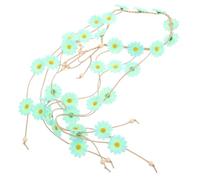 FRCOLOR copricapo di fiori fasce di fiori per le donne Costume Boemia Hippie Bohemia Headband fascia della di fiori corone di fiori fascia di fiori per le donne nylon Verde chiaro