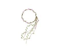 FRCOLOR Copricapo floreale elegante per matrimonio dorato, ghirlanda, ghirlanda, ghirlanda floreale, per capelli, per capelli, rose, ghirlanda di fiori, copricapo da sposa, rosa