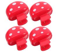 FRCOLOR Coprispazzolino Da Viaggio a Forma Di Fungo 4 Pezzi, Custodia Portatile in Plastica Resistente, Tappo Copribrush Compatto Per Igiene Orale in Viaggio, Campeggio e Uso Quotidiano